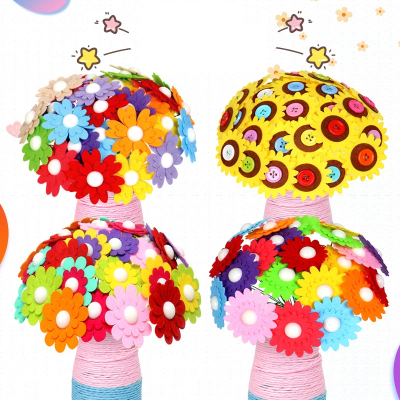 Florist Supply Vases - Flower Craft Kit Bouquet with Buttons