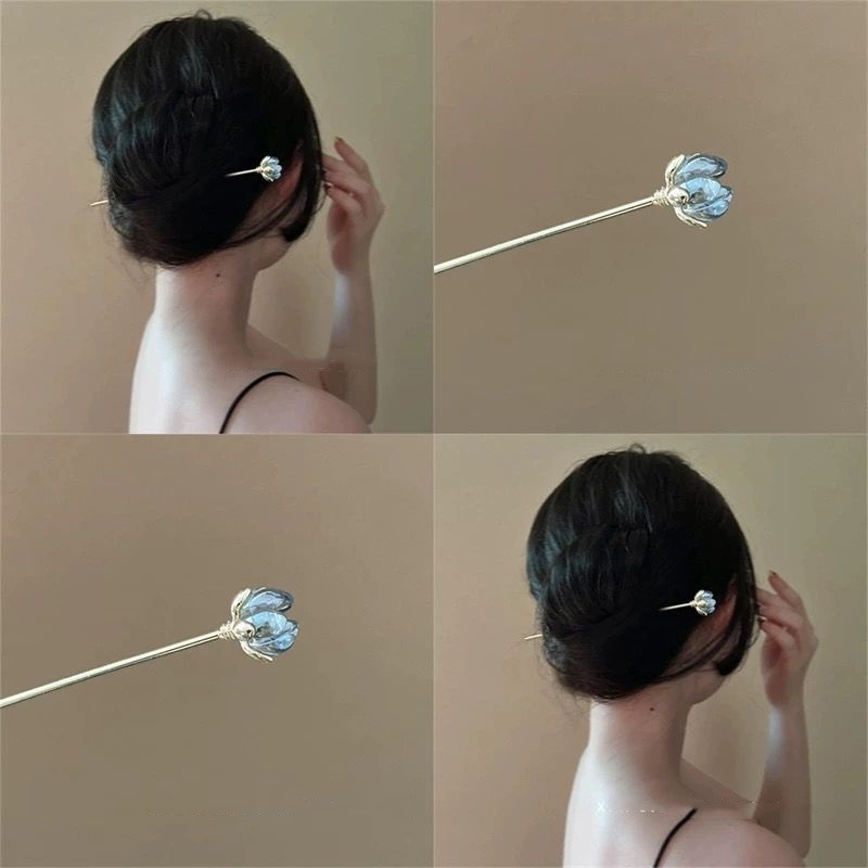 Blue Flower Hairpin, Daily Hai - Florist Supplies บทวิจารณ์และราคา