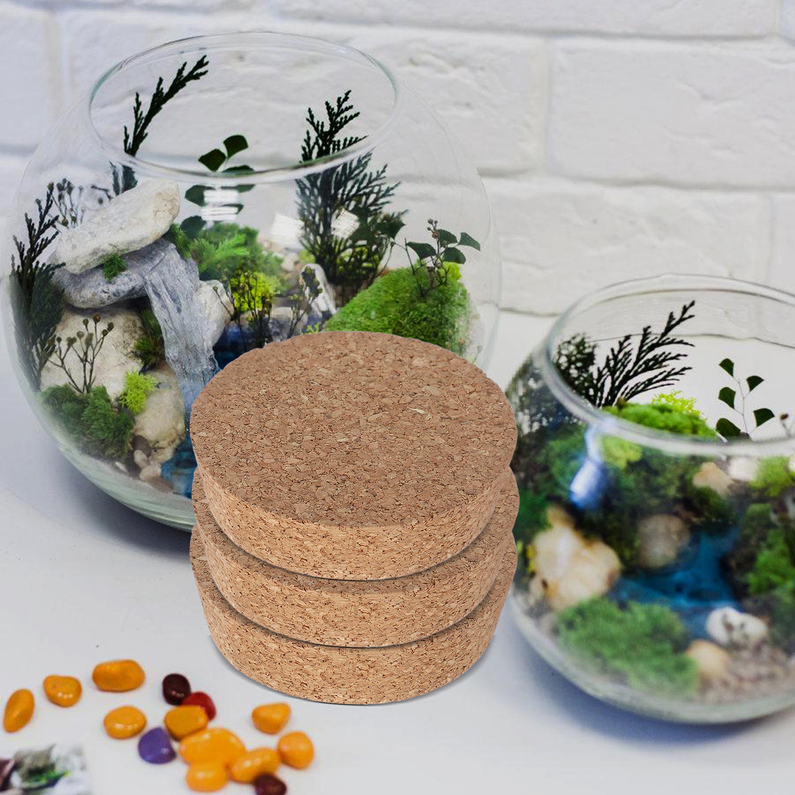 6 pcs Cork Lids For Glass Flow - Florist Supply Vases บทวิจารณ์และราคา
