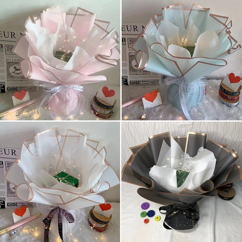 10pcs/set Waterproof Gold Bord - Florist Supply Paper บทวิจารณ์และราคา