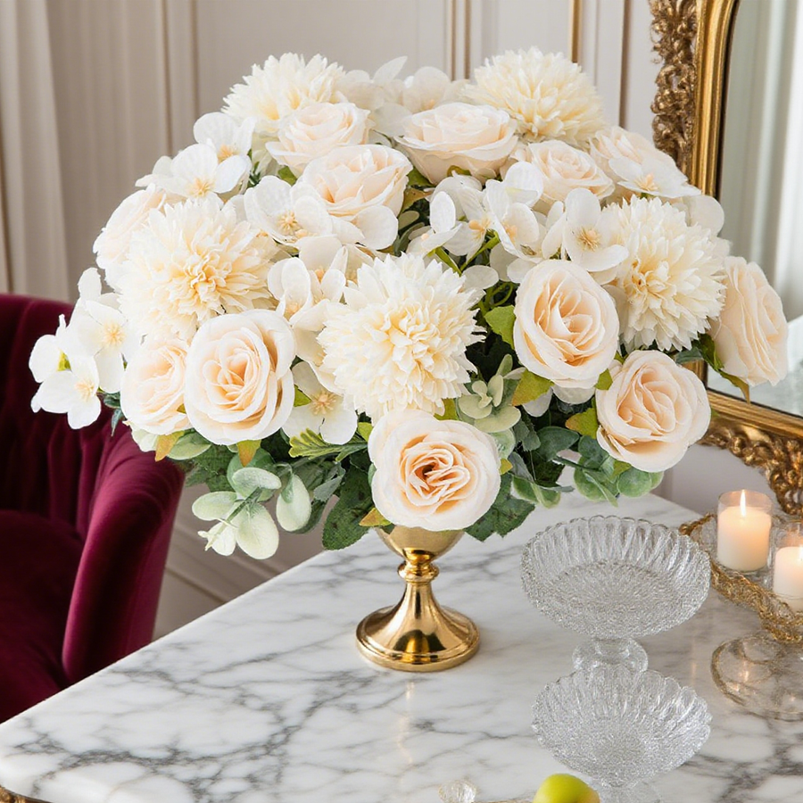 1/4pcs Artificial Flower Rose  - Florist Supply Vases บทวิจารณ์และราคา
