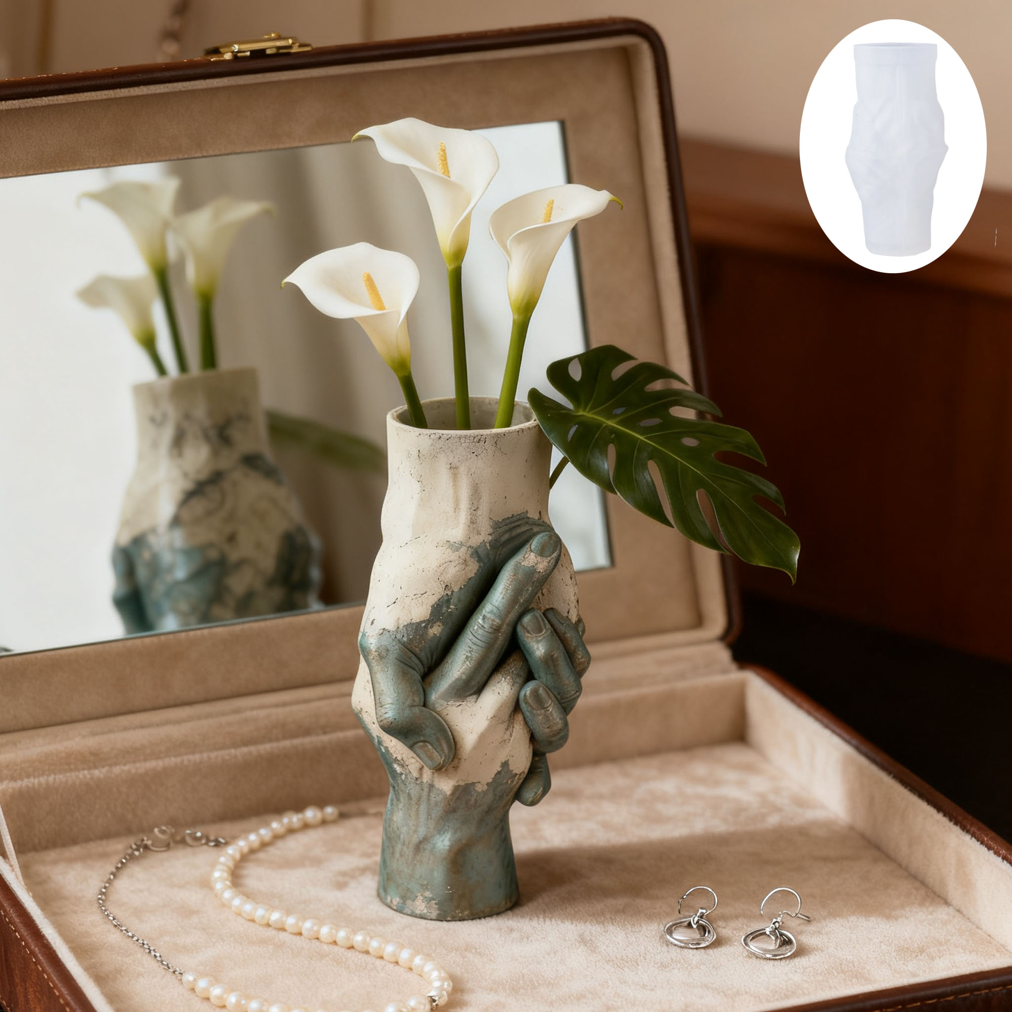 Artistic Hand-in-Hand Vase Sil - Florist Supply Vases บทวิจารณ์และราคา