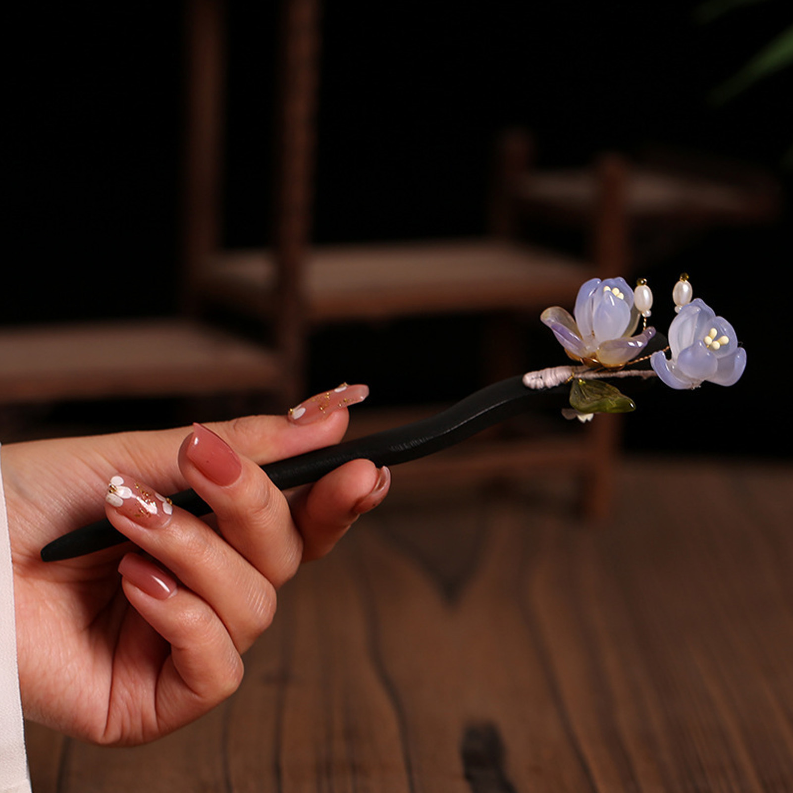 Vintage Wooden Flower Hairpin  - Florist Supplies บทวิจารณ์และราคา
