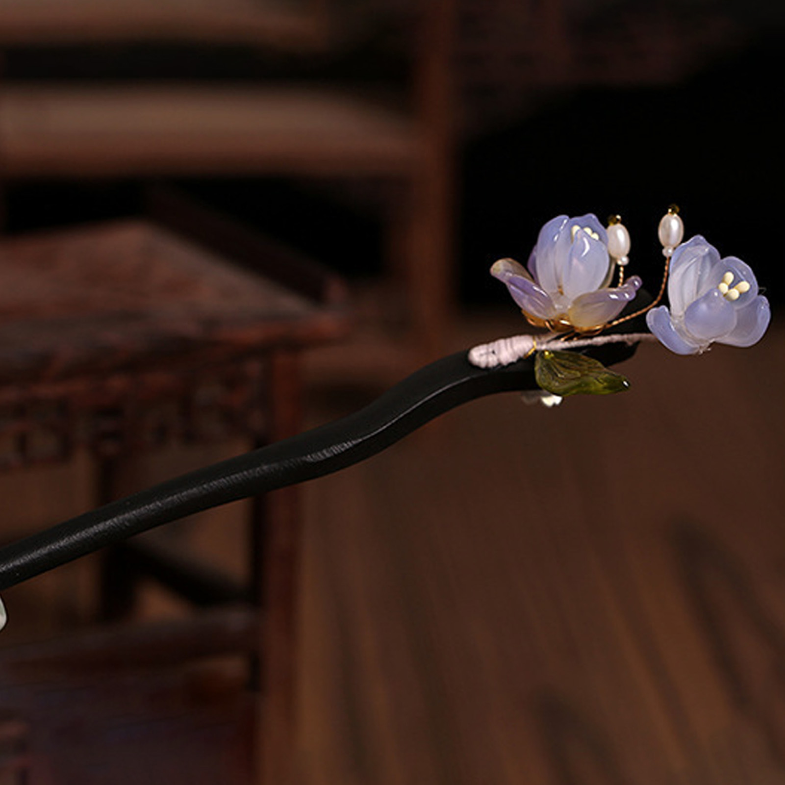 Vintage Wooden Flower Hairpin  - Florist Supplies บทวิจารณ์และราคา